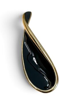 Vintage Monet Navy Enamel Ribbon Brooch